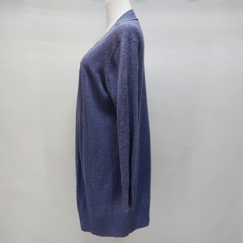Eileen Fisher Cardigan Women's S Blue Linen Cotton Blend Open Front Poetcore - Picture 4 of 8